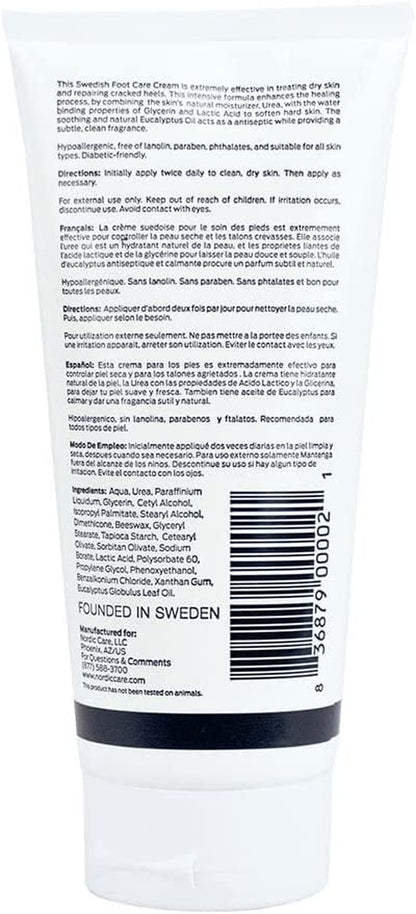 Nordic Care Foot Care Cream, 6 Oz. | Foot Lotion for Cracked & Dry Skin | for Dry Feet, Cracked Heels & Callus Removal | Hypoallergenic & Lanolin-Free | Essential Oils, Eucalyptus, Urea & Glycerin Health & Beauty > Personal Care > Foot Care Nordic Care   