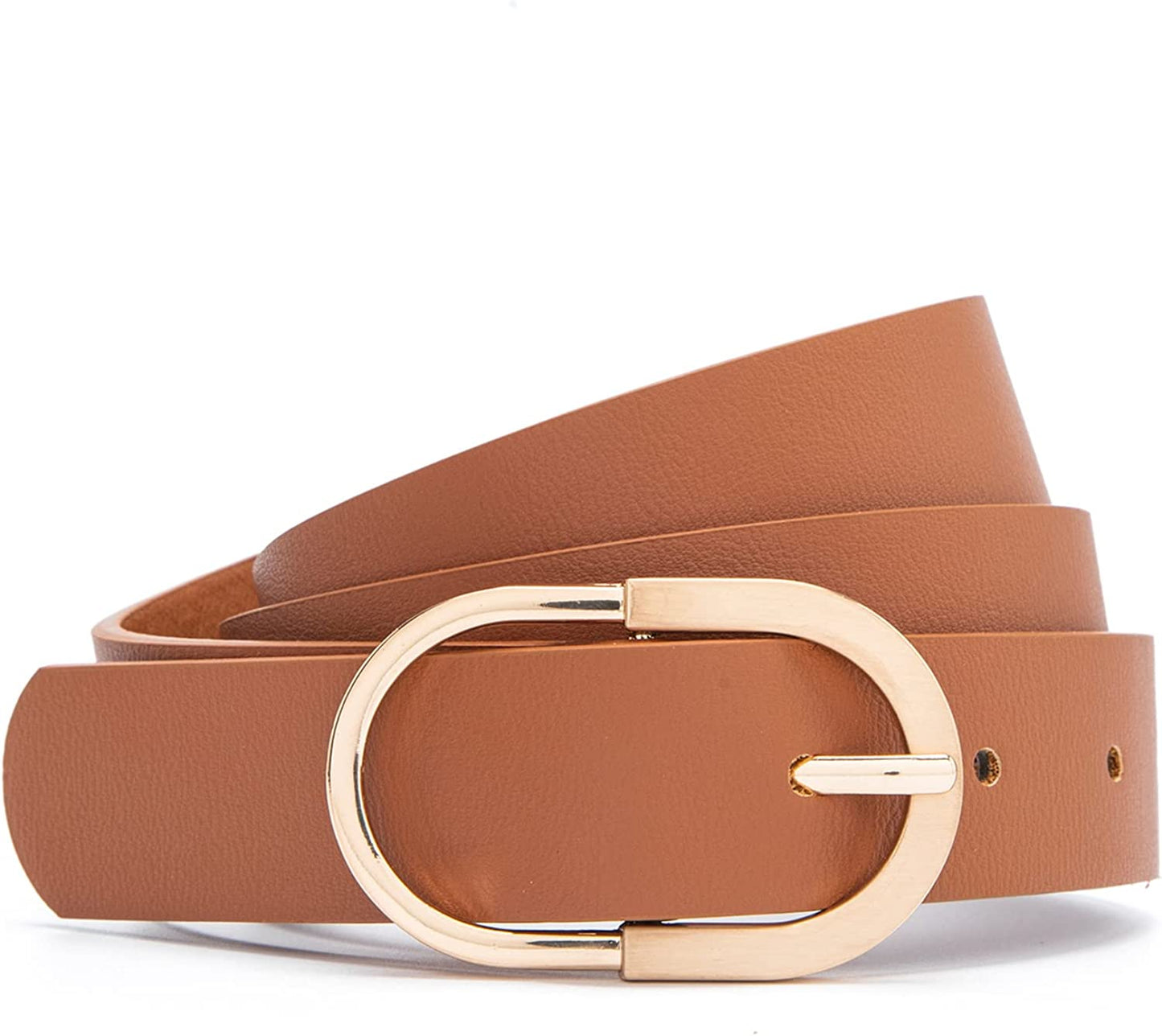MORELESS 2 Pack Women'S Leather Belts for Jeans Pants with Fashion Center Bar Buckle Apparel & Accessories > Clothing Accessories > Belts MORELESS   