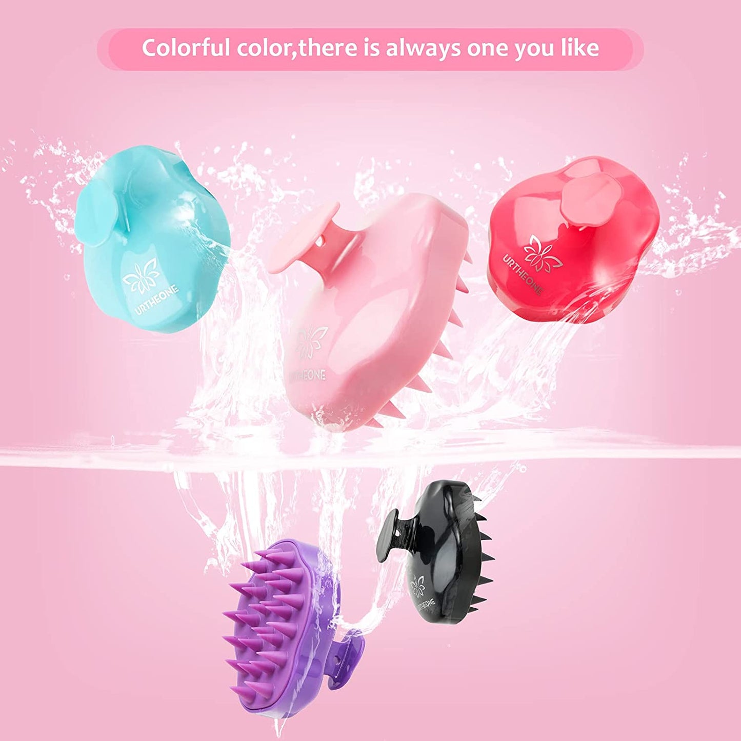 Hair Scalp Massager Shampoo Brush,Soft Silicone Hair Brush for Wet Dry Oily Curly Straight Thick Thin Rough Long Short Natural Men Women Kids Pets Hair Care Tools（Pink Health & Beauty > Personal Care > Hair Care URTHEONE   