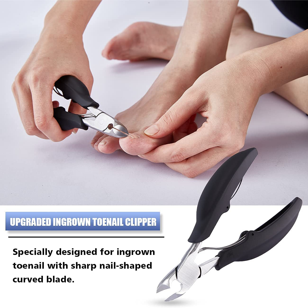 Toenail Clippers Kit for Ingrown/Thick Nail, Ingrown Toenail Tool Kit with Ingrown Toenail Clipper/Corrector, Wide Jaw Opening Nail Clipper for Thick Nail, Pedicure Tool for Seniors/Adult by MAYKI Health & Beauty > Personal Care > Cosmetics > Cosmetic Tools > Nail Tools MAYKI   