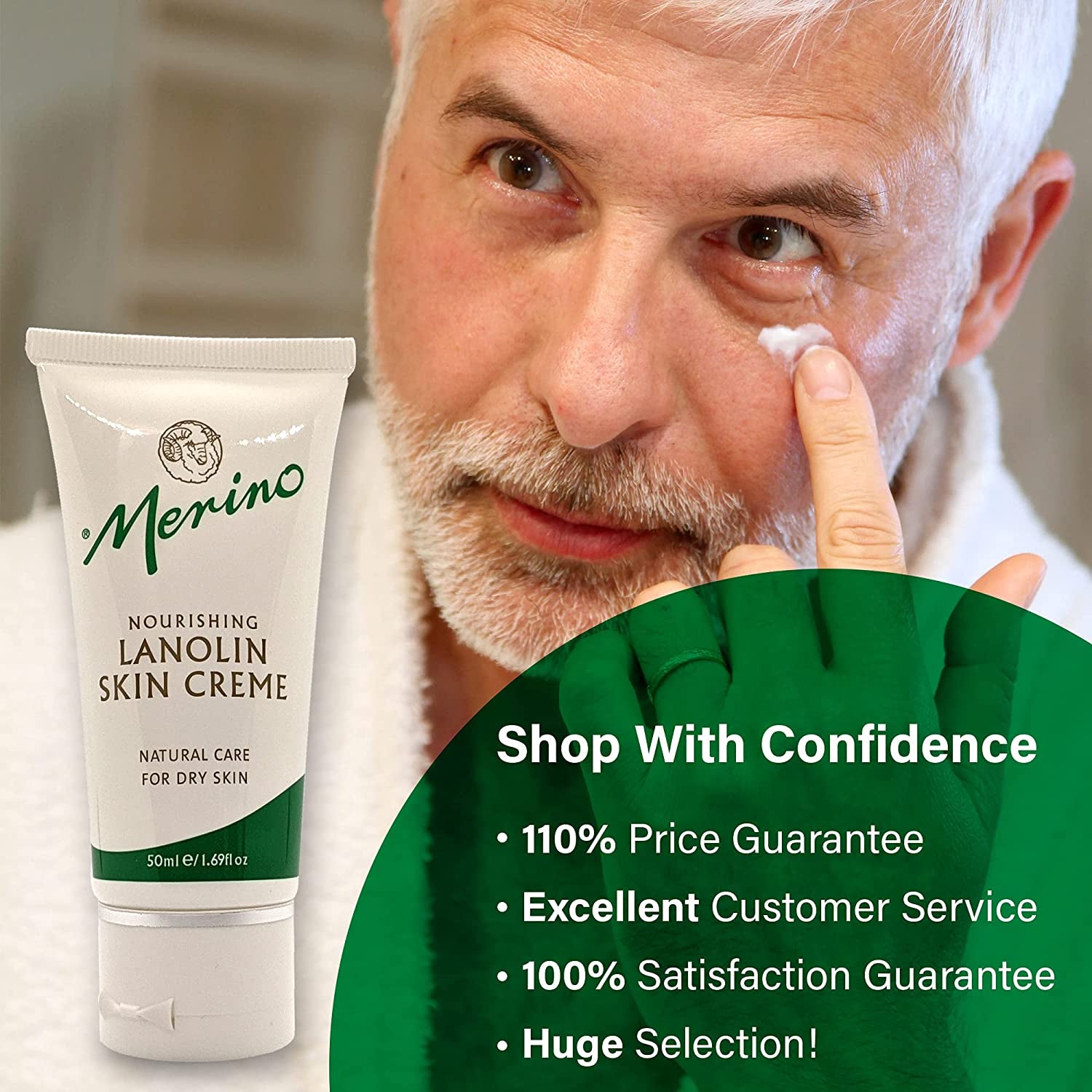 Merino Lanolin Cream Skin Care- Averts Stretch Mark Cream- Moisturizes Cracked Heel Repair, Hand Cream, Nipple Cream, Foot Cream, and Dry Skin (50G/1.7Oz Tube) Health & Beauty > Personal Care > Foot Care Merino Skin Care USA   