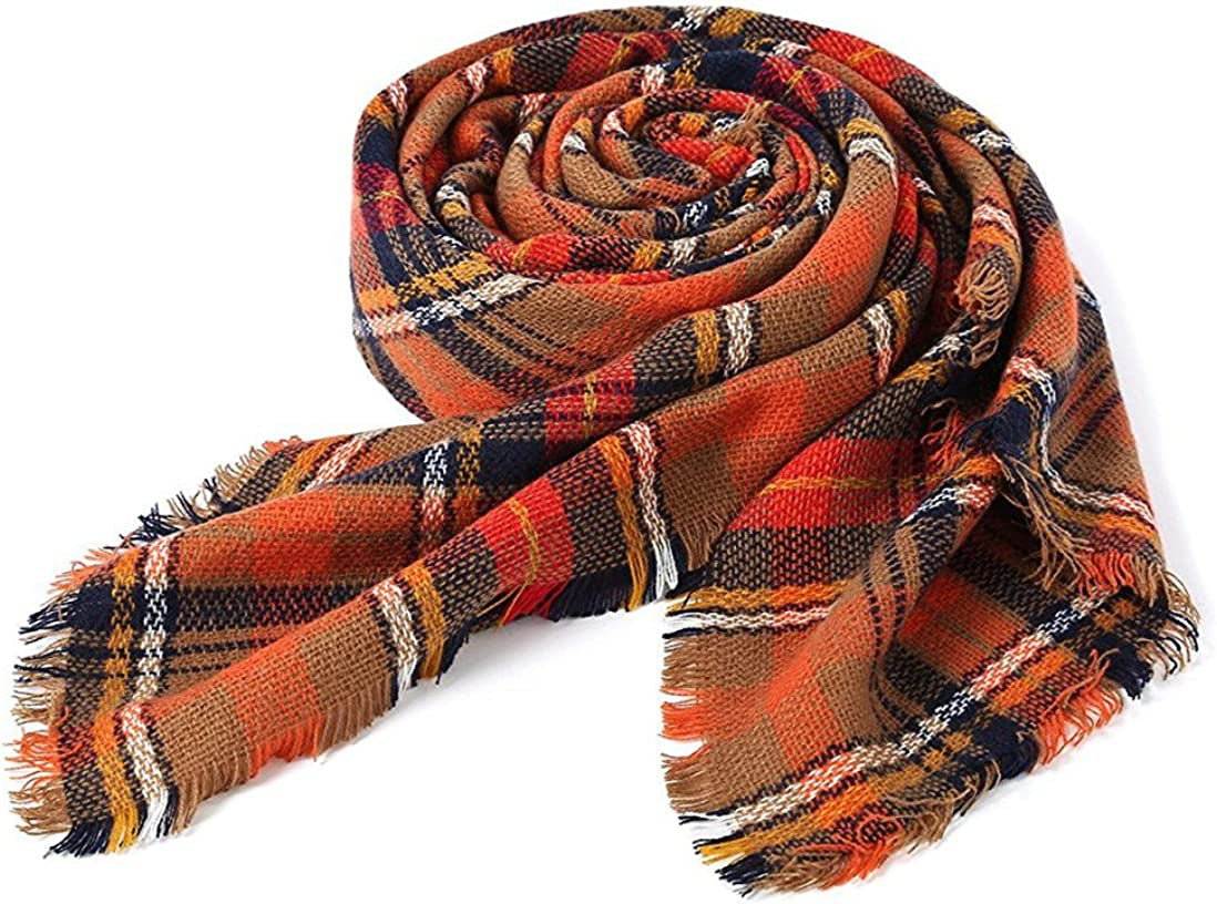 Century Star Women'S Stylish Warm Tassels Soft Plaid Tartan Scarf Winter Large Blanket Wrap Shawl Apparel & Accessories > Clothing Accessories > Scarves & Shawls Century Star   