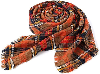 Century Star Women'S Stylish Warm Tassels Soft Plaid Tartan Scarf Winter Large Blanket Wrap Shawl Apparel & Accessories > Clothing Accessories > Scarves & Shawls Century Star   