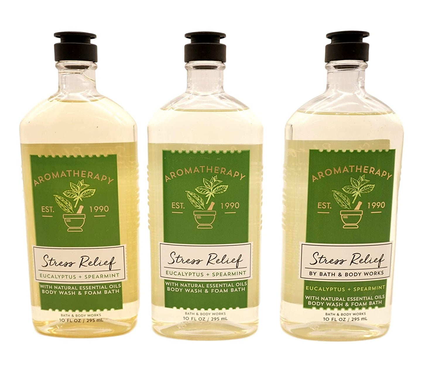Bath & Body Works Aromatherapy Eucalyptus Spearmint Stress Relief Body Wash & Foam Bath, 10 Fl Oz per Bottle (3 Pack) Health & Beauty > Personal Care > Cosmetics > Bath & Body Bath and Body Works Eucalyptus Spearmint 10 Fl Oz (Pack of 3) 