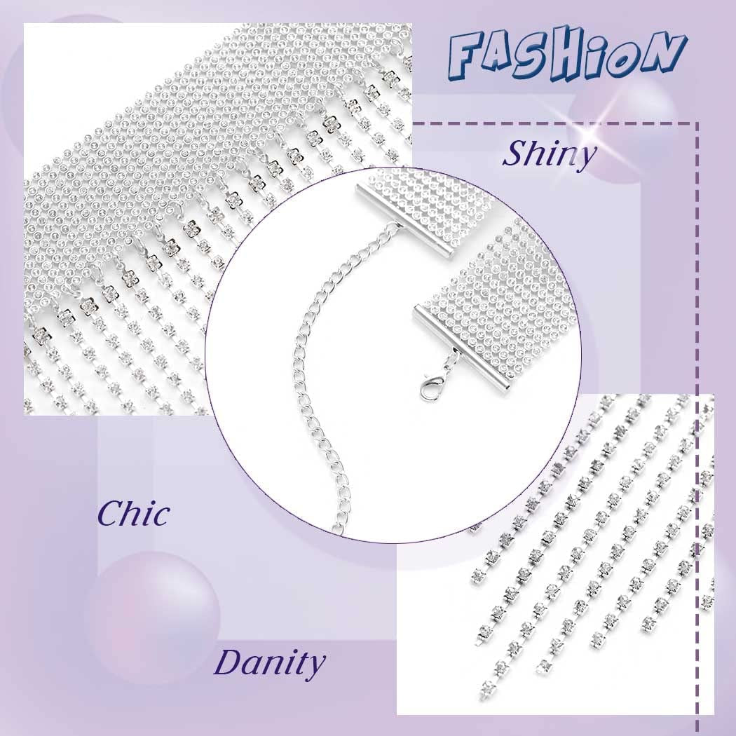 Rhinestone Body Chains Crystal Dance Skirts Tassel Sexy Bikini Beach Belly Chain Sparkly Crystal Waist Chains Rave Festival Party Beach Clubwear Accessories Jewelry for Women Apparel & Accessories > Jewelry > Body Jewelry Generic   