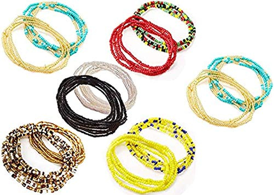 Tuoshei 12 Pieces Summer Jewelry Waist Bead Set Colorful Waist Bead Belly Bead African Waist Bead Body Chain Beaded Belly Chain Bikini Jewelry for Woman Girl (12PCS Style7) (Style 1) Apparel & Accessories > Jewelry > Body Jewelry Tuoshei style 2  