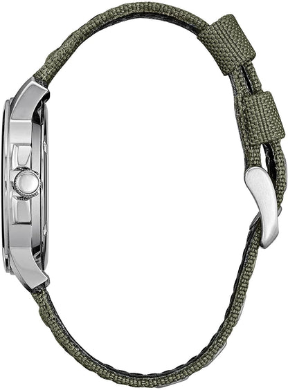Eco-Drive Garrison Men'S Watch, Stainless Steel with Nylon Strap, Weekender