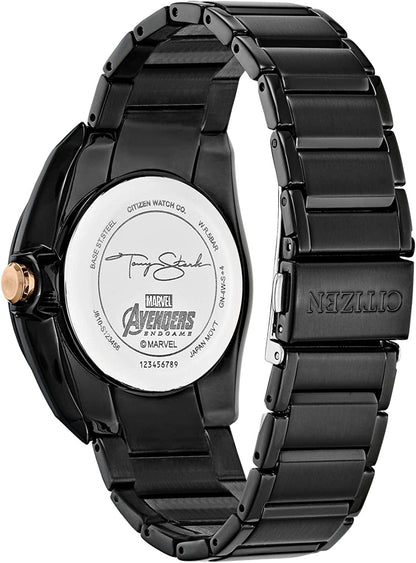 Eco-Drive Marvel Quartz Men'S Watch, Stainless Steel, Tony Stark, Black (Model: AW1017-58W)