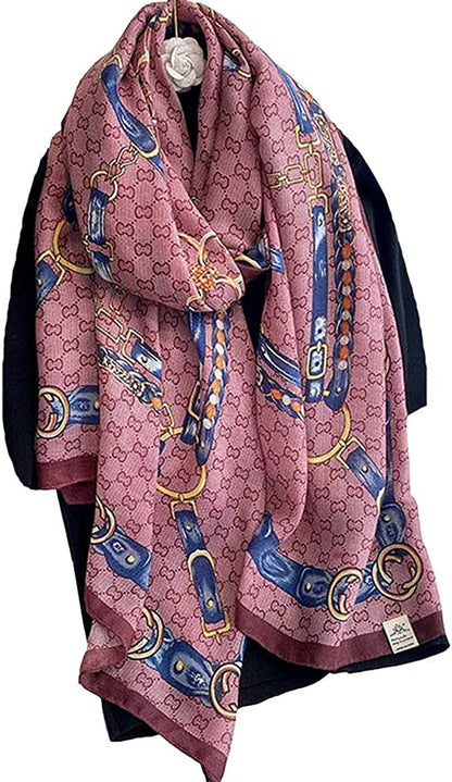 First Choose Cotton Linen Feeling Women Large Long Scarf Shawl Check Style Sunscreen Shawls Wraps Lightweight Pattern Apparel & Accessories > Clothing Accessories > Scarves & Shawls First Choose Greyish Purple  