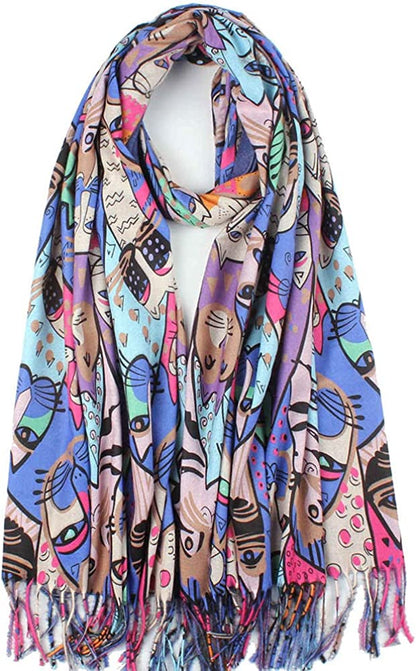 Soft Cashmere Feel Scarf for Women Elegant Art Print Winter Warm Scarves Large Shawl Wrap Monet Klimt Van Gogh Gifts Apparel & Accessories > Clothing Accessories > Scarves & Shawls Umjetnost C44  