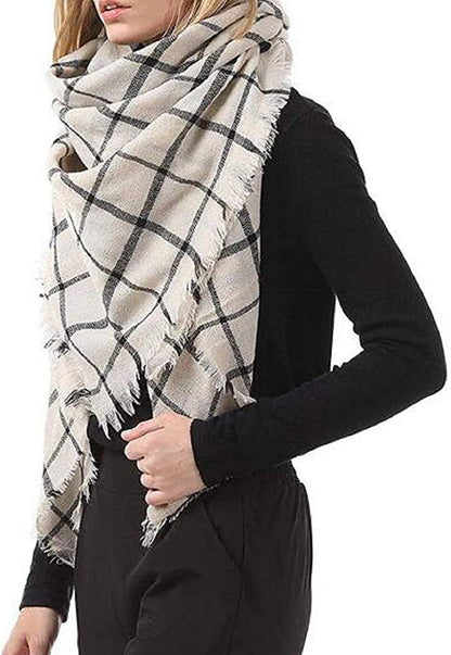 Plaid Scarf Soft Warm Tartan Shawl Cape Blanket Scarves Fashion Wrap Apparel & Accessories > Clothing Accessories > Scarves & Shawls vxsvxm   