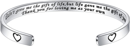 M MOOHAM Bracelets for Women- Engraved Quote Inspirational Bracelet Birthday Christmas Funny Gifts for Best Friend, Daughter, Son, Sister, Niece, Mom, Coworkers, Stainless Steel Jewelry Apparel & Accessories > Jewelry > Bracelets M MOOHAM You didn't give me the gift of life,but life gave me the gift of you.  