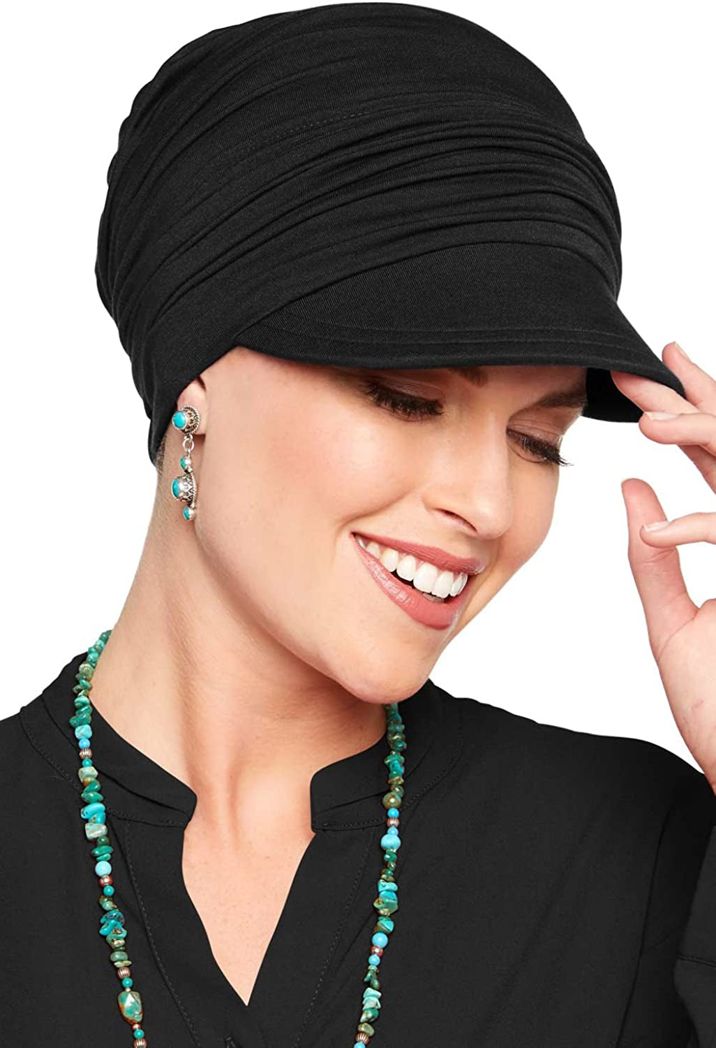 Cardani Slouchy Newsboy Hat - Viscose from Bamboo Slouch Caps for Women Apparel & Accessories > Clothing Accessories > Headwear Cardani Luxury Bamboo - Black One Size 
