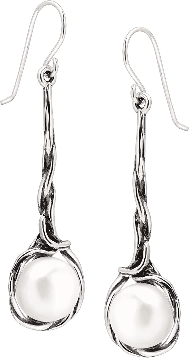 Silpada 'Intertwining Vines' 10.5-11 Mm Freshwater Cultured Pearl Twisted Drop Earrings in Sterling Silver Apparel & Accessories > Jewelry > Earrings Silpada   