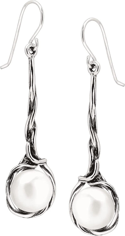 Silpada 'Intertwining Vines' 10.5-11 Mm Freshwater Cultured Pearl Twisted Drop Earrings in Sterling Silver Apparel & Accessories > Jewelry > Earrings Silpada   