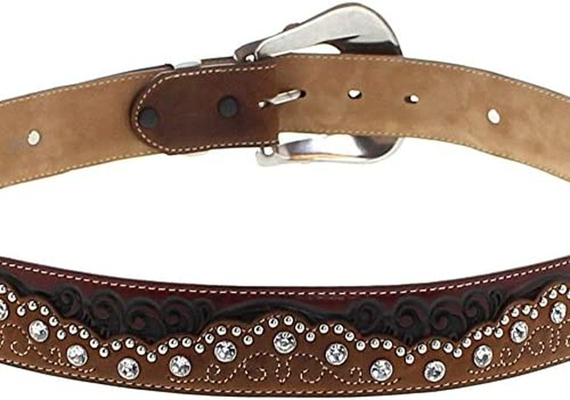 Tony Lama Brown Kaitlyn Crystal Belt C50499 Apparel & Accessories > Clothing Accessories > Belts Tony Lama   
