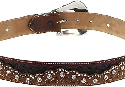 Tony Lama Brown Kaitlyn Crystal Belt C50499 Apparel & Accessories > Clothing Accessories > Belts Tony Lama   