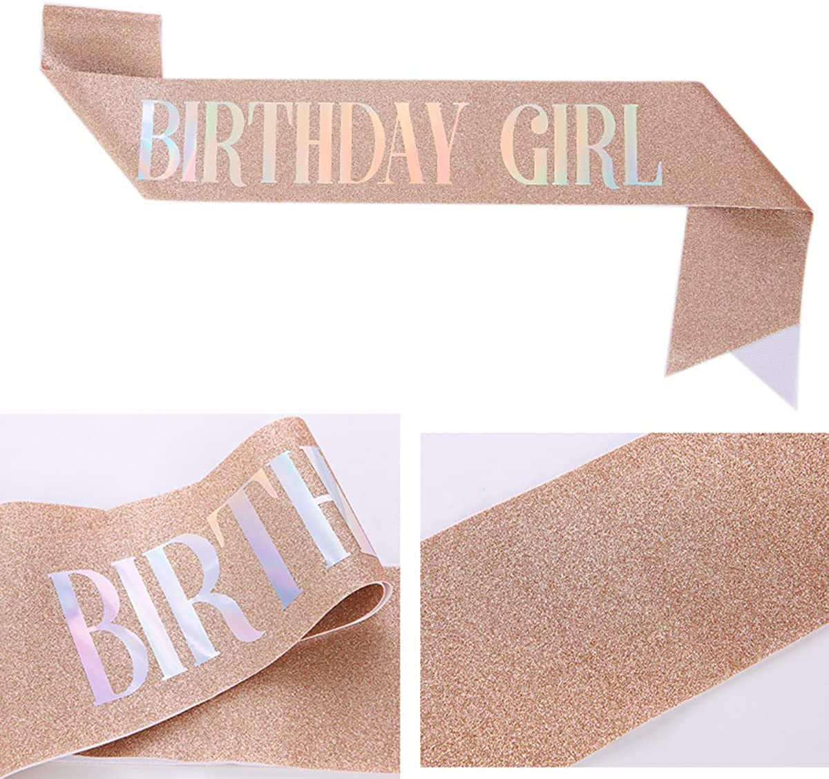 Birthday Girl Tiara and Sash - Birthday Girl Satin Sash Crystal Tiara Birthday Crown Birthday Party Supplies and Decoration Apparel & Accessories > Clothing Accessories > Sashes LATFZ   