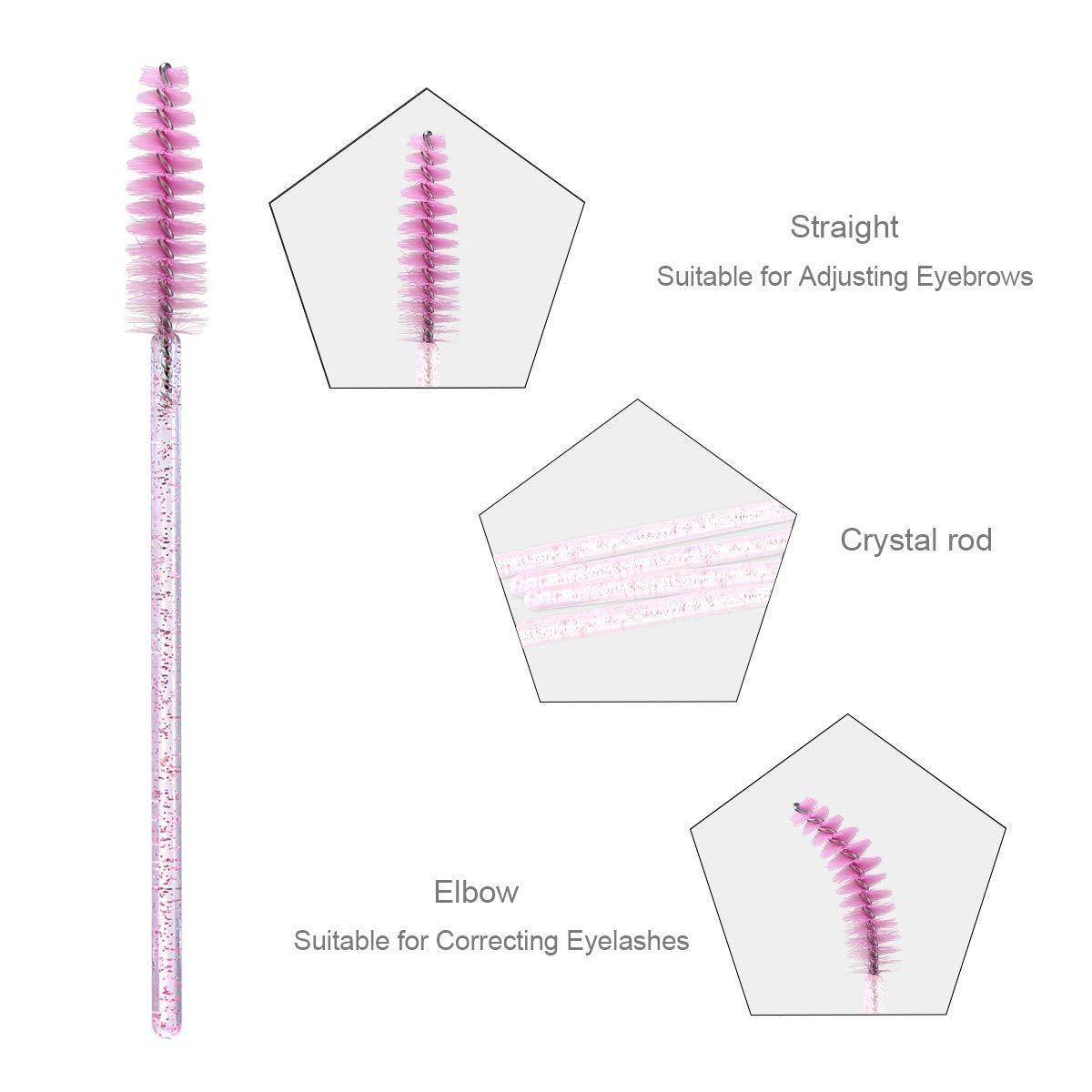 Elisel 100 PCS Disposable Mascara Brushes Crystal Eyelash Brushes Mascara Wands Applicator Eyelash Extensions Makeup Tools Eyebrow Brush (Pink) Health & Beauty > Personal Care > Cosmetics > Cosmetic Tools > Makeup Tools Elisel   