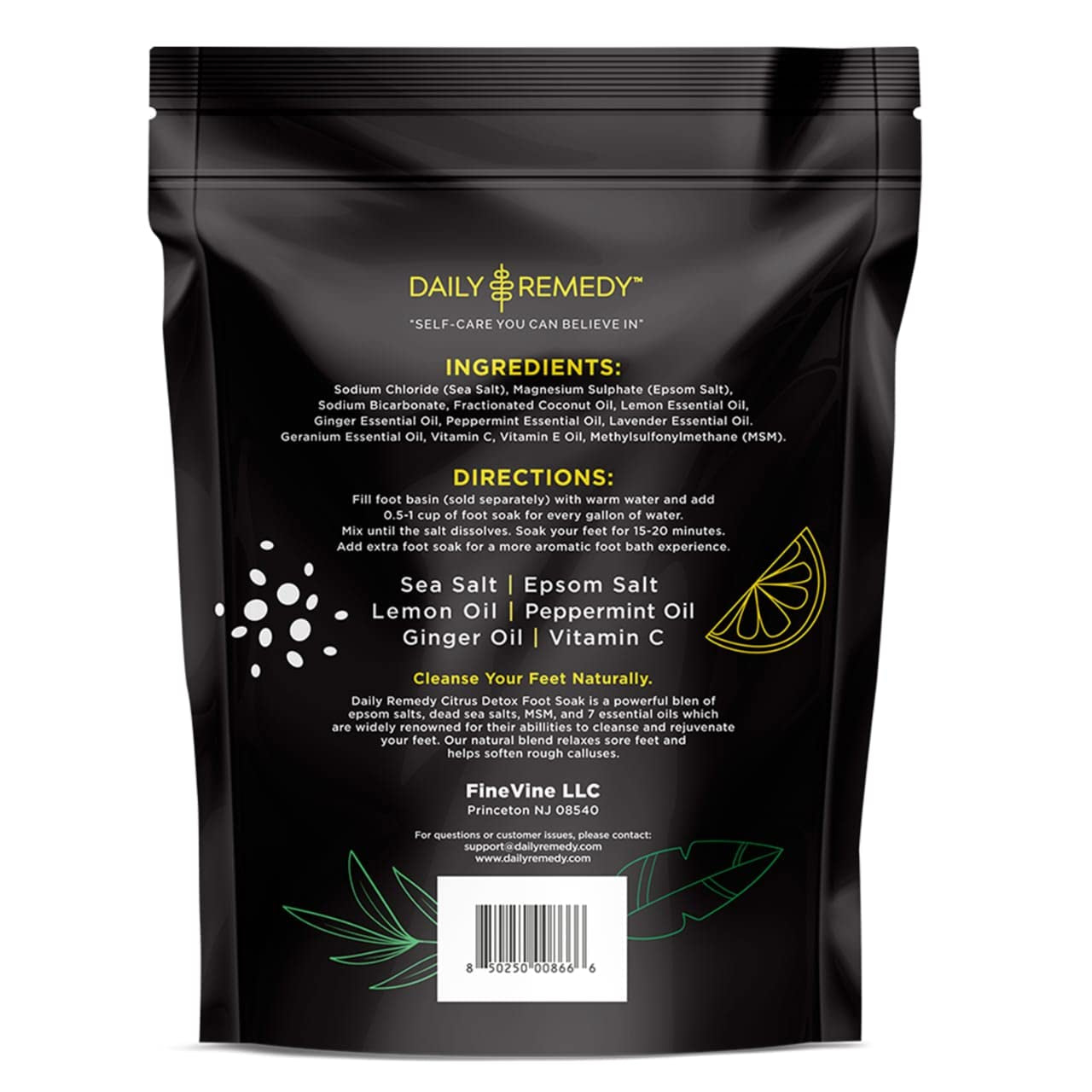 Citrus Detox Foot Soak with Epsom Salt - for Foot Callus, Immune Boost, Damaged Toenail, Athletes Foot, Pedicure and Soothes Tired Aching Feet - Made in USA Health & Beauty > Personal Care > Foot Care DAILY REMEDY   
