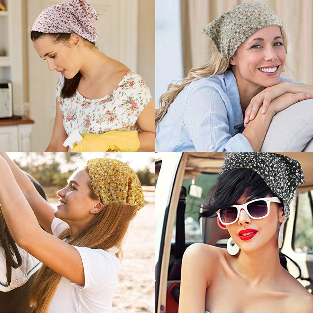 Floral Hair Scarf Headband - TOBATOBA 5 Pcs Hair Bandanas for Women Bandana Headband Chiffon Boho Headbands for Women Elastic Head Bandana Floral Bandana Headbands for Women Girls Hair Accessories Apparel & Accessories > Clothing Accessories > Bandanas & Headties TOBATOBA   