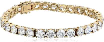 Collection Platinum or Gold Plated Sterling Silver Round-Cut Tennis Bracelet Made with Infinite Elements Zirconia Apparel & Accessories > Jewelry > Bracelets Amazon Collection Yellow-gold-plated 6 mm 8" Length