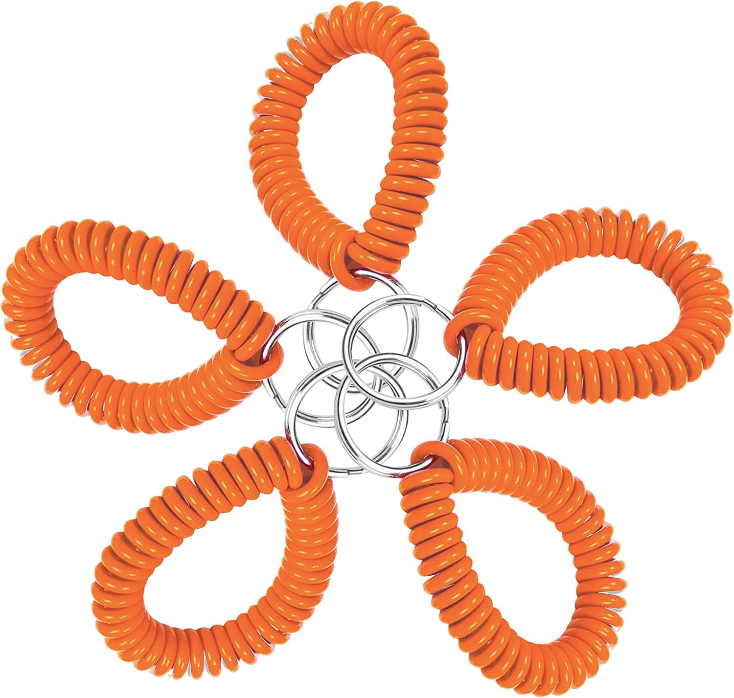 Lucky Line 2” Diameter Spiral Wrist Coil with Steel Key Ring, Flexible Wrist Band Key Chain Bracelet, Stretches to 12”, Purple 1 PK (410651) Apparel & Accessories > Jewelry > Bracelets Lucky Line Orange Pack of 5 