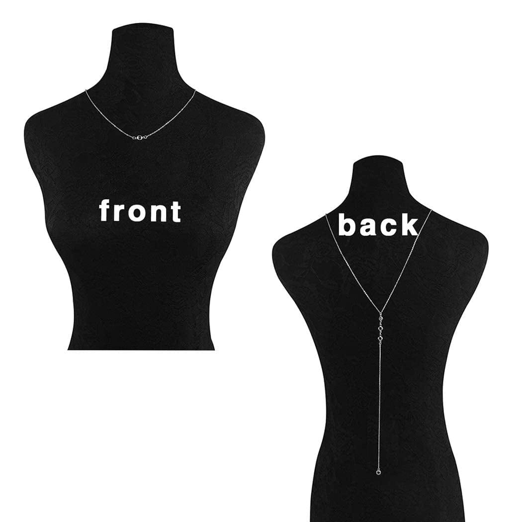 Edary Crystal Back Chain Sexy Beach Body Chain Harness Bikini Chain Fashion Body Jewelry Accessories for Women and Girls (Silver) Apparel & Accessories > Jewelry > Body Jewelry Edary   