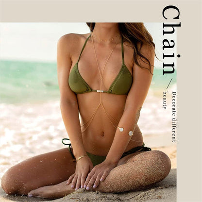 Edary Crystal Back Chain Sexy Beach Body Chain Harness Bikini Chain Fashion Body Jewelry Accessories for Women and Girls (Silver) Apparel & Accessories > Jewelry > Body Jewelry Edary   