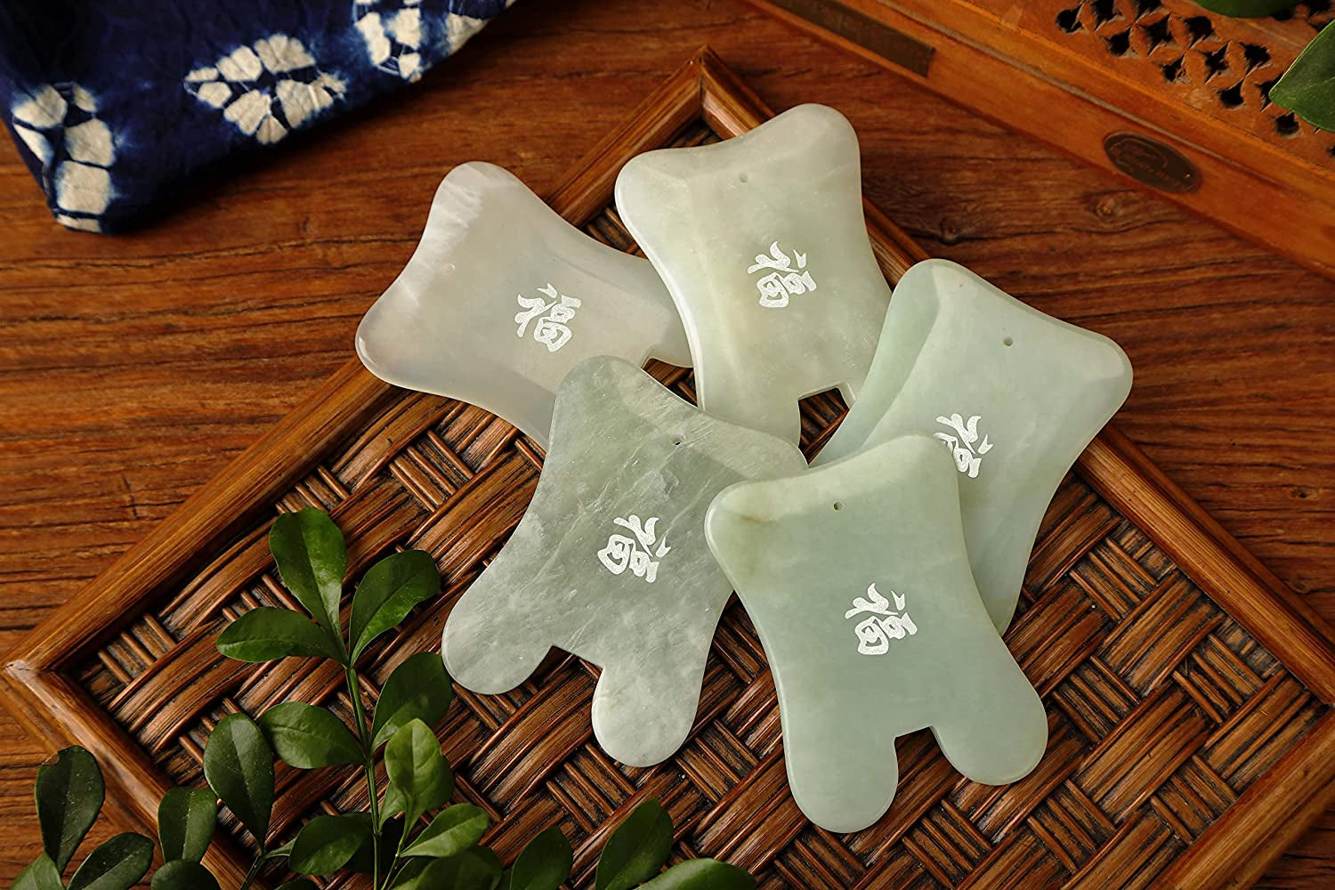 Gua Sha Facial Massage Tool, Gua Sha Massage Tool, Genuine Jade Gua Sha Board with Printed Chinese Character Blessing, for Spa Treatment,Facial Massage and Back Massage Health & Beauty > Personal Care > Cosmetics > Cosmetic Tools > Skin Care Tools Peking National Medical Research Tech. Development Company   