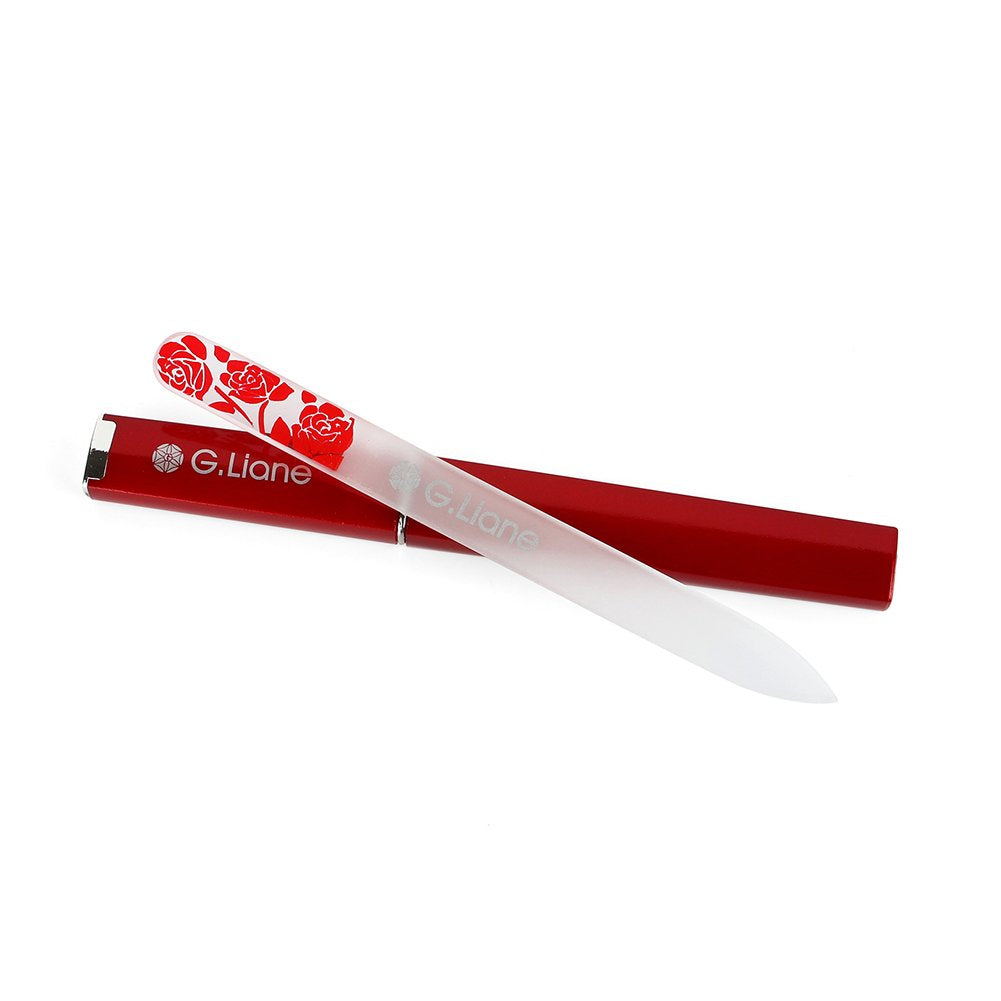Crystal Nail File with Austria Crystals – G.Liane Professional Nail File in Case Manicure Pedicure Kit for Natural Nails Acrylic Nails Gels Nails Manicure Tools for Home and Salon (Red Bubble) Health & Beauty > Personal Care > Cosmetics > Cosmetic Tools > Nail Tools G.Liane Rose Red  