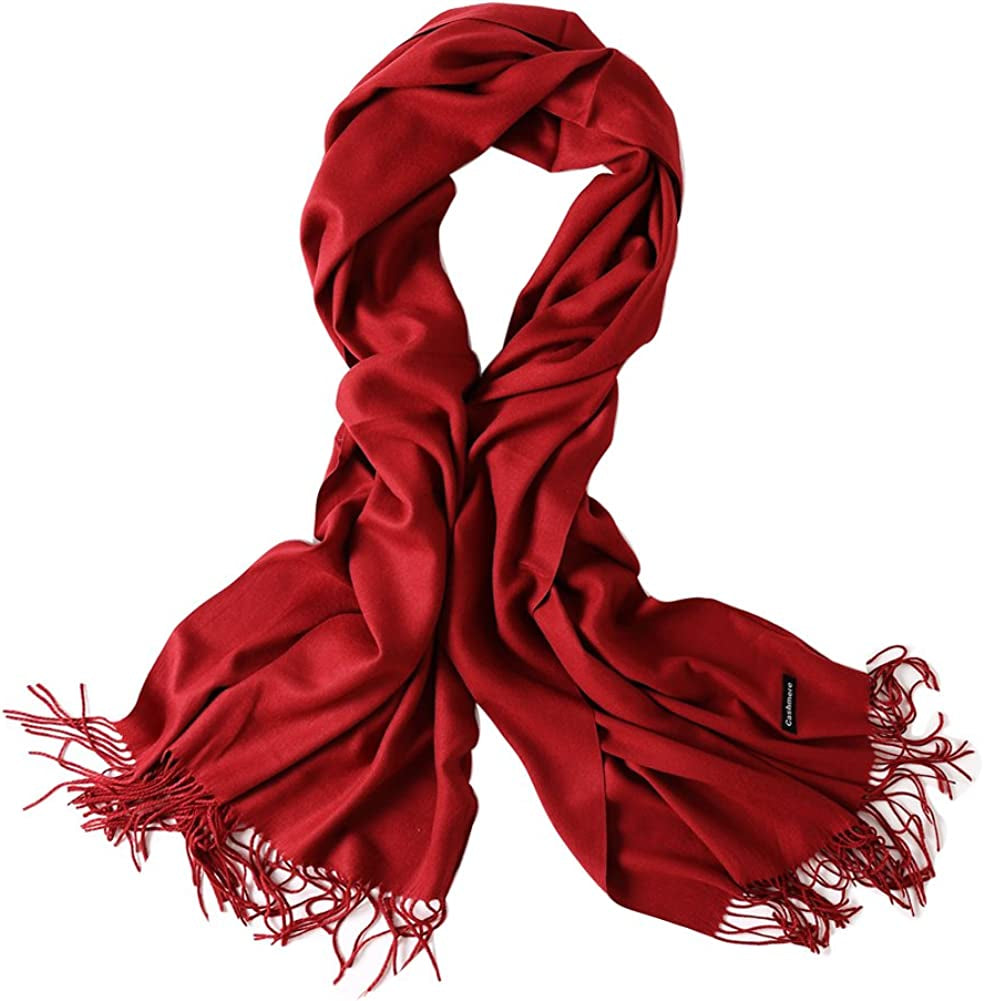Bellonesc Cashmere Scarf Shawls for Women and Men Apparel & Accessories > Clothing Accessories > Scarves & Shawls Beillonesc Wine Red  