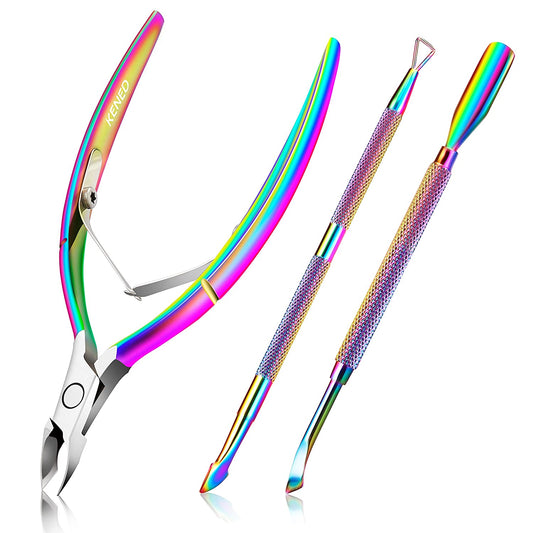 Cuticle Kit - 3 in 1 Cuticle Care Kit - Cuticle Nipper, Cuticle Cutter and Cuticle Scrapper - Perfect Nail Cuticle Kit for Women at Home Manicure Set - Stylish and Efficient Nail Tools Health & Beauty > Personal Care > Cosmetics > Cosmetic Tools > Nail Tools KENED   