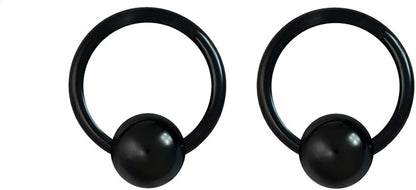 Forbidden Body Jewelry 316L Surgical Steel Captive Bead Piercing Hoop (Pair) 10G 12G 14G 16G 18G 20G, Diameter 6 to 12Mm Black and Rainbow Apparel & Accessories > Jewelry > Rings Forbidden Body Jewelry Black: 16g, 6mm  