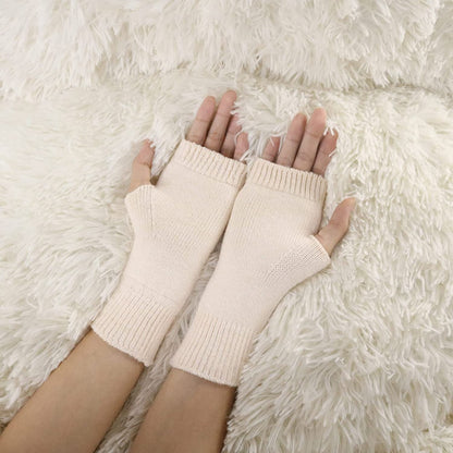 Facecozy Wool Blend Fingerless Gloves for Women Arm Warmers Unisex Half Finger Typing Gloves Mittens Apparel & Accessories > Clothing Accessories > Gloves & Mittens Facecozy   