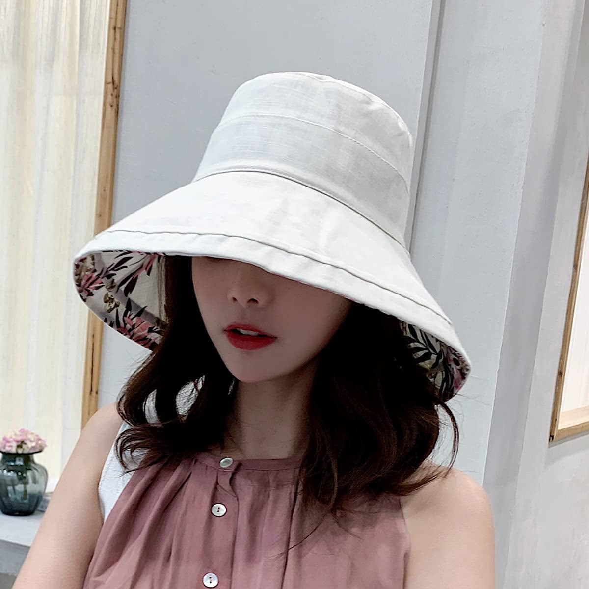 Farodor Women'S Packable Reversible Bucket Hat UV Sun Protection Wide Brim Summer Beach Cap Apparel & Accessories > Clothing Accessories > Hats FaroDor   