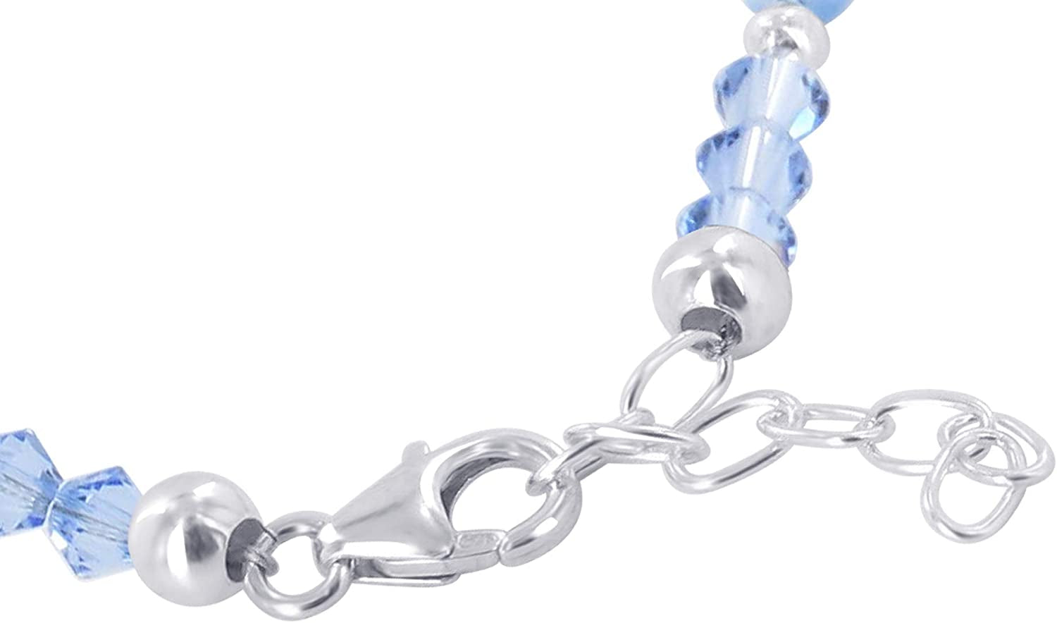 Gem Avenue Blue Simulated Pearl with Austrian Crystals 8.5 to 10 Inch Sterling Silver Adjustable Anklet Ankle Bracelets Apparel & Accessories > Jewelry > Anklets Gem Avenue   