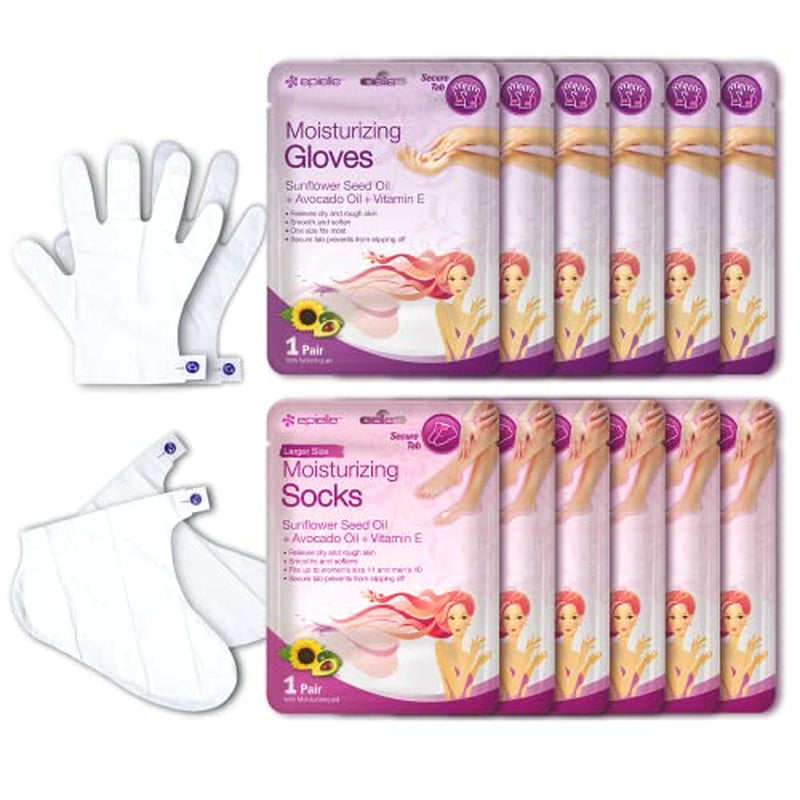 Epielle Moisturizing Hand & Foot Masks (Glove & Socks 12Pk) for Dry Hand, Dry & Cracked Heel Spa Masks Sunflower Seed Oil + Avocado Oil + Vitamin E | Skincare Gifts | Skincare Party Favors.. STOCKING STUFFERS!! Health & Beauty > Personal Care > Foot Care Epielle   