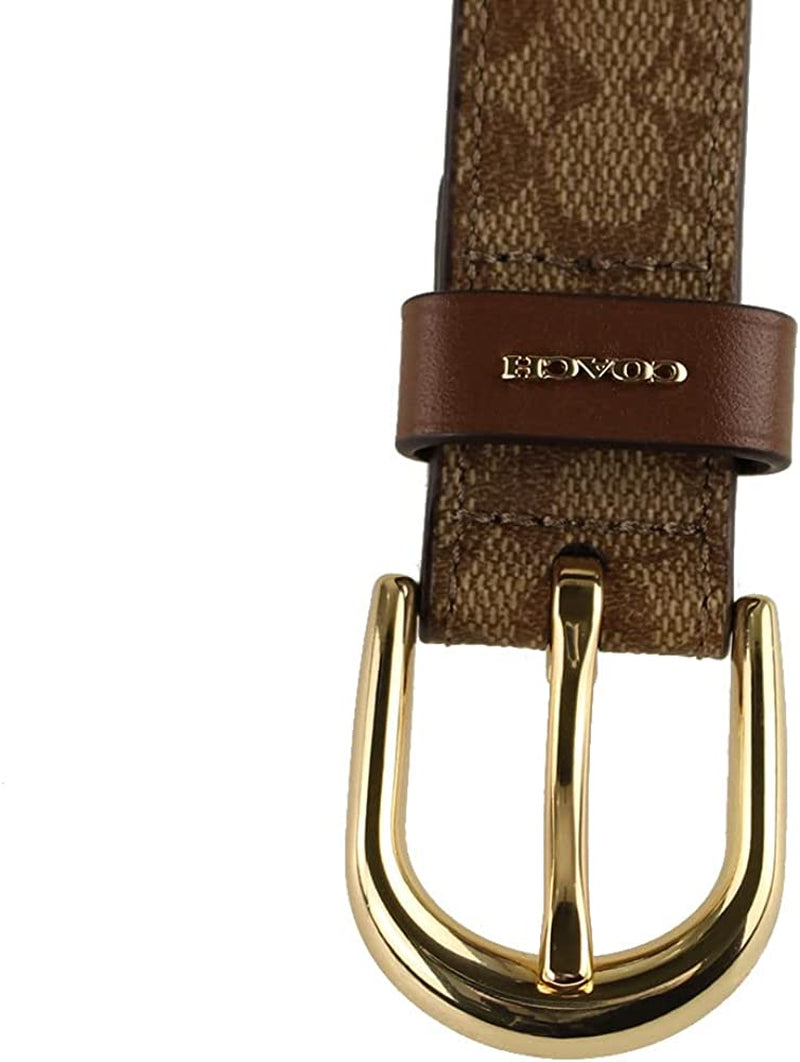 Coach Classic Belt in Signature Canvas (M, Khaki/Saddle/Gold) Apparel & Accessories > Clothing Accessories > Belts COACH   