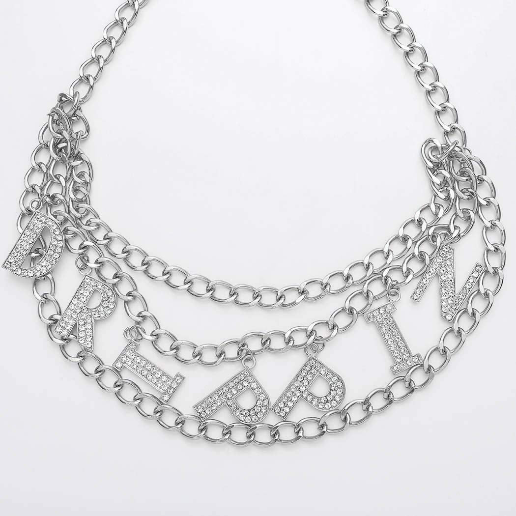 Nicute Layered Waist Chain Letters Rhinestone Belly Chains Fashion Crystal Body Jewelry for Women and Girls (Silver) Apparel & Accessories > Jewelry > Body Jewelry Nicute   