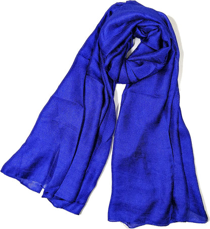 Shanlin Solid Color Silk Feel Long Scarves Apparel & Accessories > Clothing Accessories > Scarves & Shawls Shanlin Electric Blue  