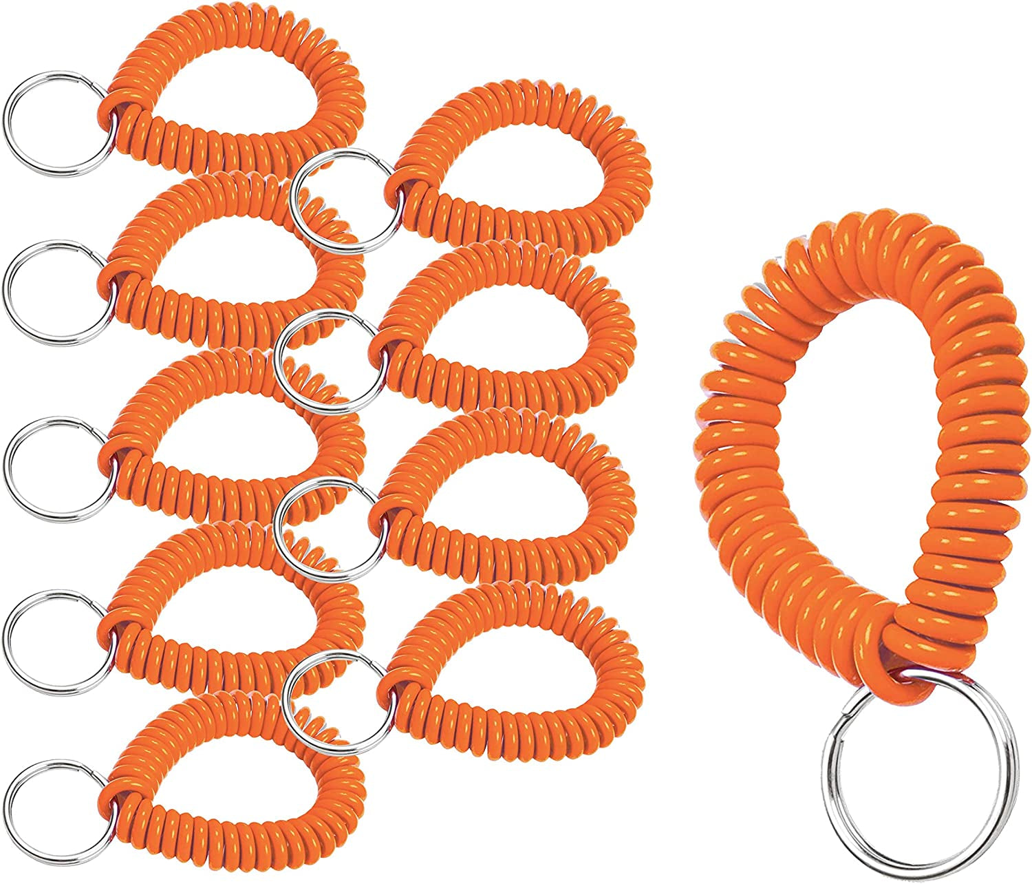 Lucky Line 2” Diameter Spiral Wrist Coil with Steel Key Ring, Flexible Wrist Band Key Chain Bracelet, Stretches to 12”, Purple 1 PK (410651) Apparel & Accessories > Jewelry > Bracelets Lucky Line Orange Pack of 10 
