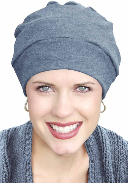 Headcovers Unlimited Three Seam Turban - 100% Cotton Hat Apparel & Accessories > Clothing Accessories > Headwear Headcovers Unlimited Denim Chambrey One Size 