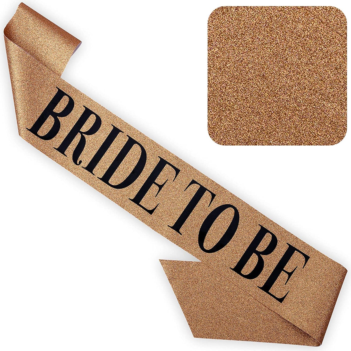 CORRURE 'Bride to Be' Sash for Bachelorette Party - Bridal Shower Black Glitter Sash with Multicolor Foil Lettering - Hen Party Decorations Supplies Accessories, Wedding Engagement Party Favors Gift Apparel & Accessories > Clothing Accessories > Sashes CORRURE Rose Gold - Black  