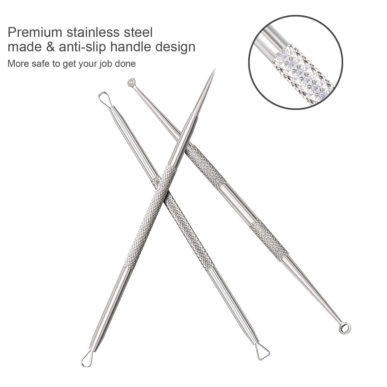 Hotlife Blackhead Removal Tool Pimple Extractor Kit, Professional Stainless Steel Titanium Lancet Needle, Curved Tweezer, Comedone Extractor Splinter Cysts Zit Popper Acne Remover, 5 Pack Health & Beauty > Personal Care > Cosmetics > Cosmetic Tools > Skin Care Tools HOTLIFE   
