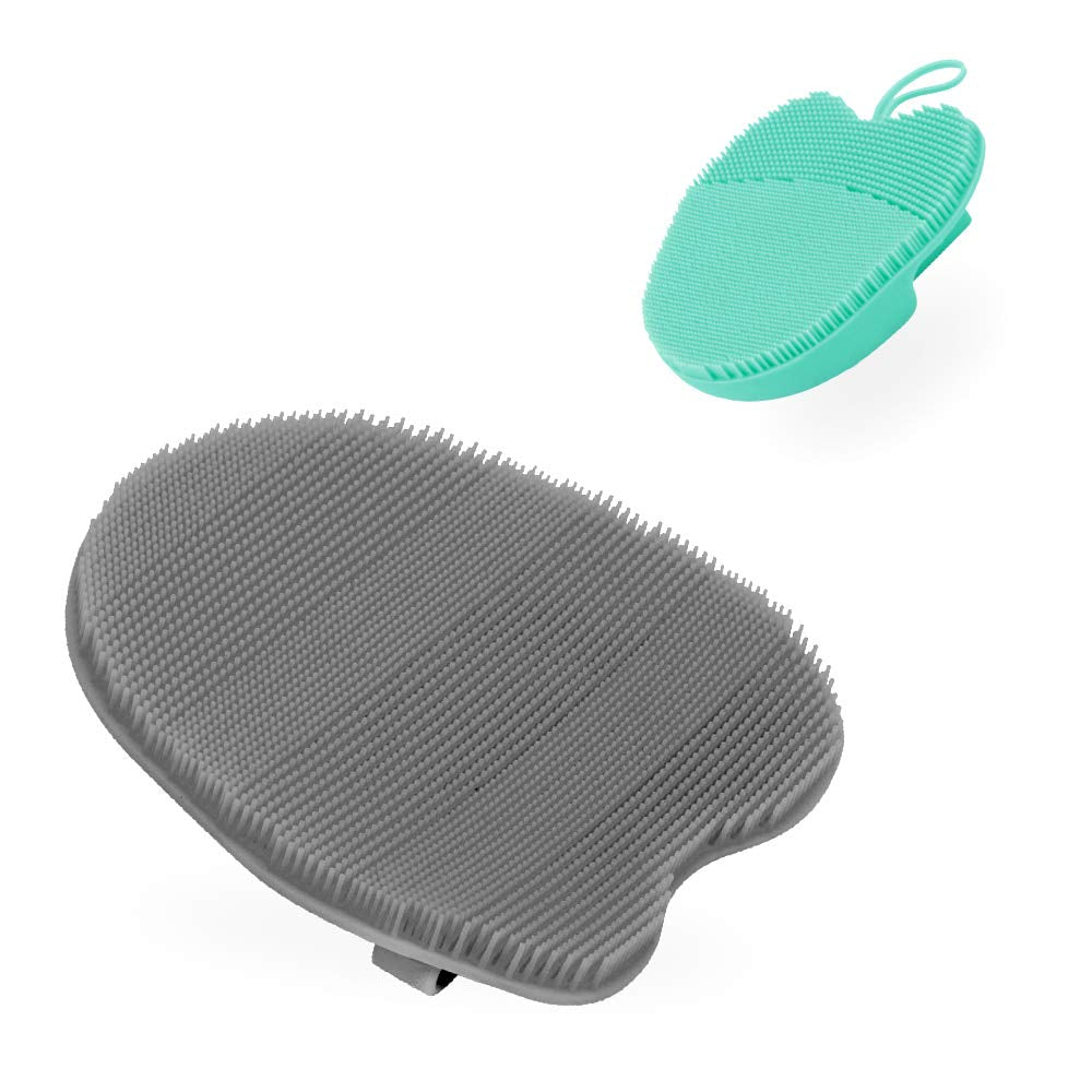 INNERNEED Super Soft Silicone Face Cleanser and Massager Brush Manual Facial Cleansing Brush Handheld Mat Scrubber for Sensitive, Delicate, Dry Skin (Pack of 4) Health & Beauty > Personal Care > Cosmetics > Cosmetic Tools > Skin Care Tools INNERNEED Blue With 1 Body Brush Gray  
