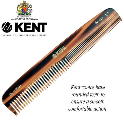 Kent 9T Pocket Comb & Hair Straightener - Wide Tooth/Fine Tooth Comb for Hair Care - Beard Straightener Comb and Cosmetology Supplies - Detangling Comb and Straightening Comb Styling Beard Comb Health & Beauty > Personal Care > Hair Care KENT   