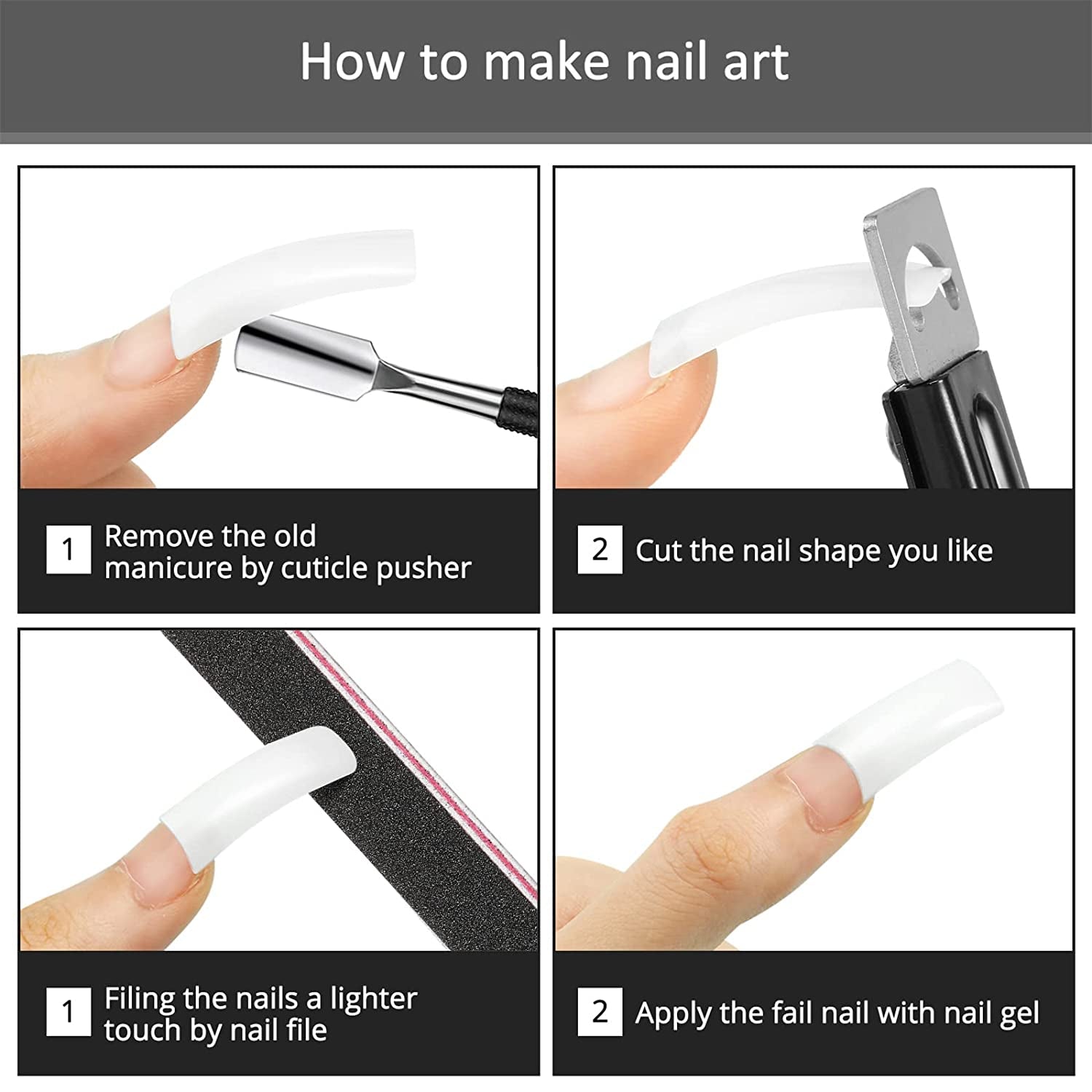 Nail Clipper for Acrylic Nails Nail Cutters Trimmer with Cuticle Pusher Spoon Nail Cleaner and 2 Pieces Nail Files Manicure Tools for Artificial Nail Health & Beauty > Personal Care > Cosmetics > Cosmetic Tools > Nail Tools Mudder   