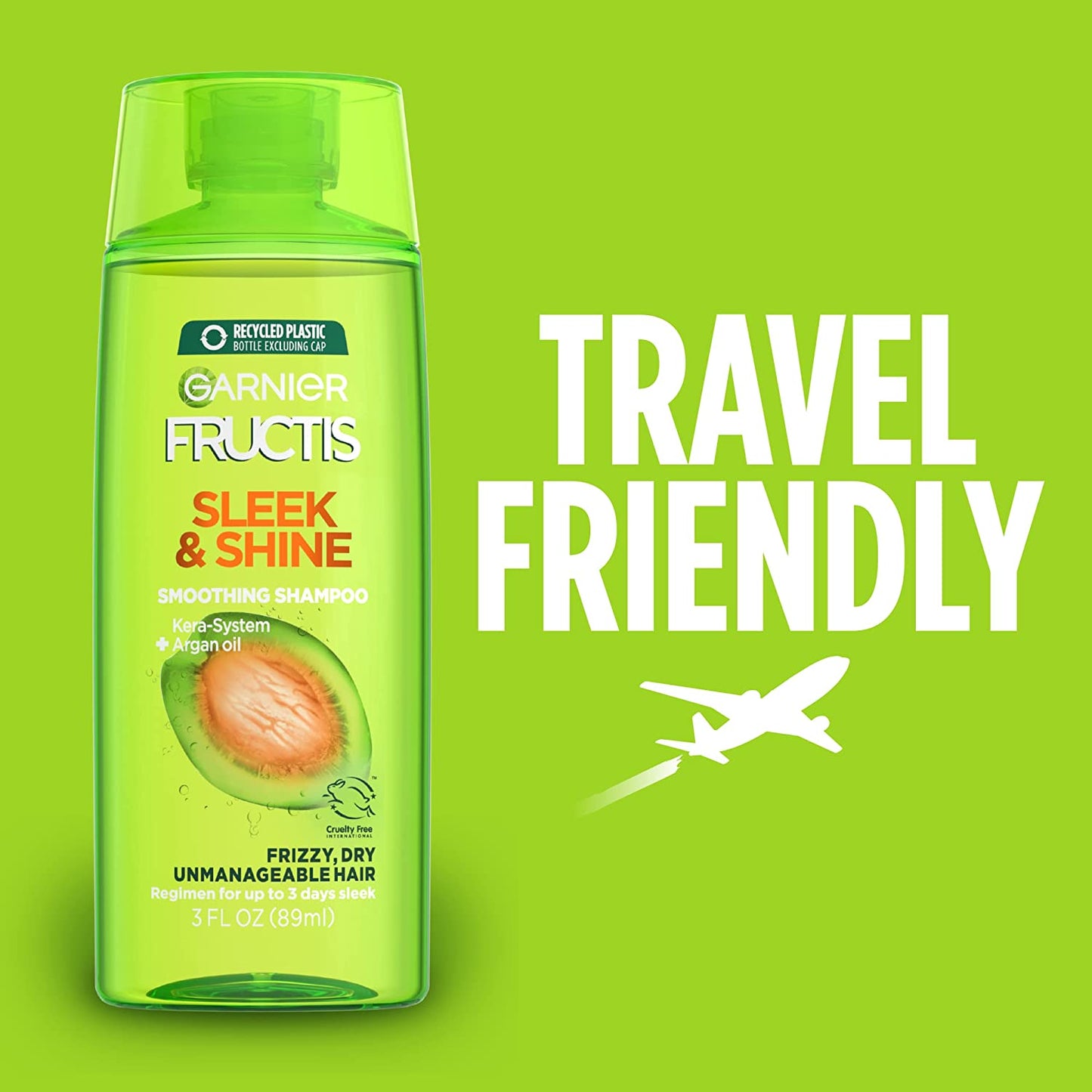 Garnier Fructis Hair Care Sleek and Shine Shampoo and Conditioner Set, for Frizzy, Dry Hair, Made with Moroccan Argan Oil, 1 Kit with Full Size and Travel Size, 4 Products Health & Beauty > Personal Care > Hair Care Garnier   