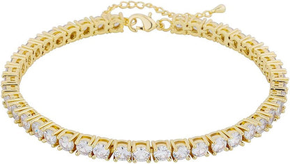 TOPGRILLZ 3-6Mm Tennis Chain Anklet with Extension Bracelet for Women, 14K Gold Plated CZ Diamond Fashion Foot Jewelry Gifts Apparel & Accessories > Jewelry > Anklets Yiwu Xinlu Fashion Jewelry Factory 5mm Gold 9.0 Inches 